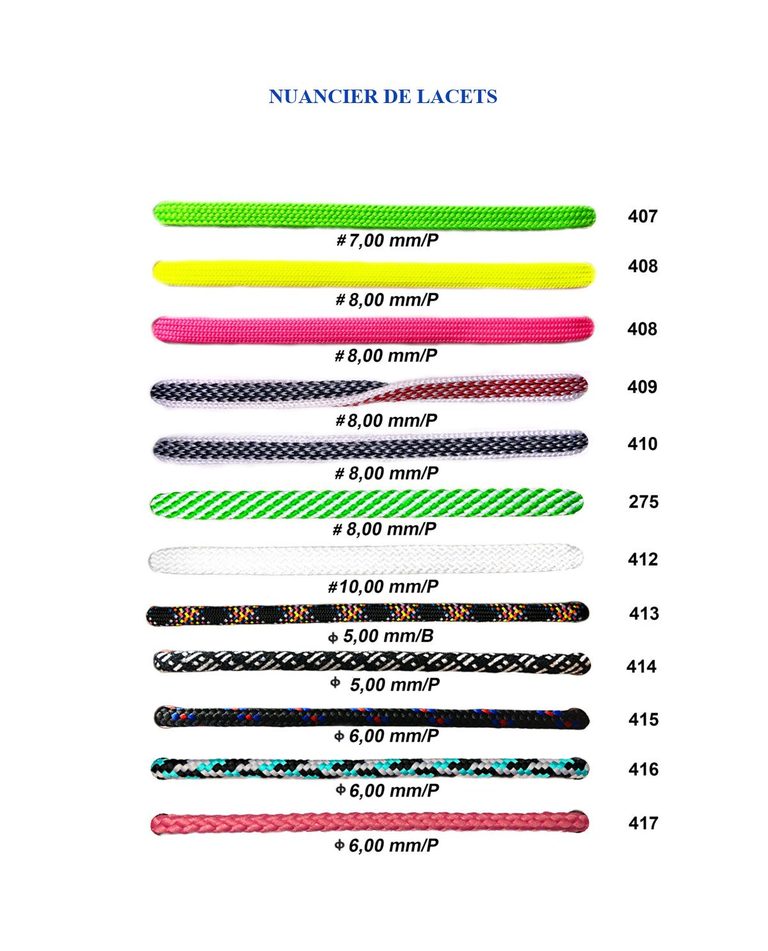 Nuancier de lacets