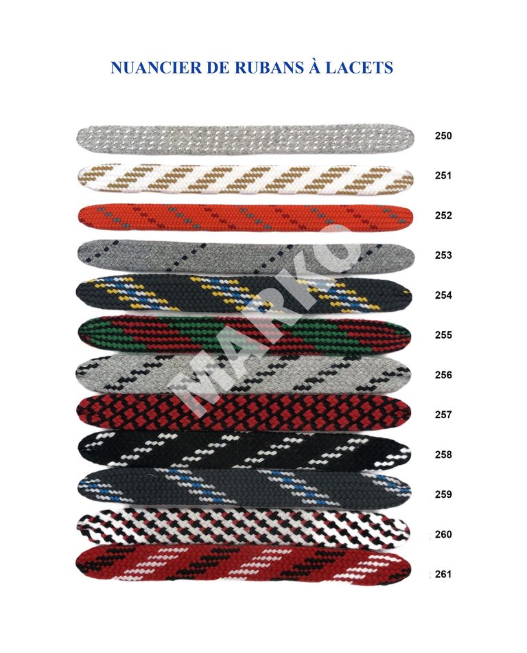 Nuanciers de rubans-lacets – offre de gros B2B Marko