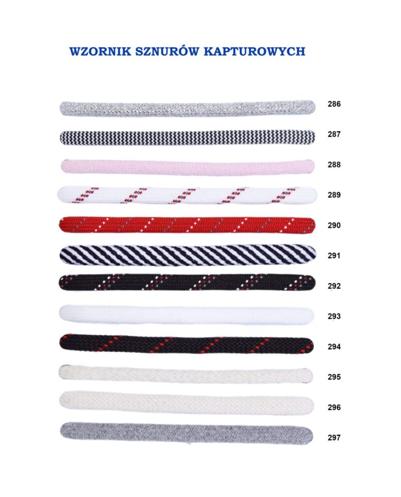 Wzornik sznurków kapturowych – hurtowa oferta B2B Marko